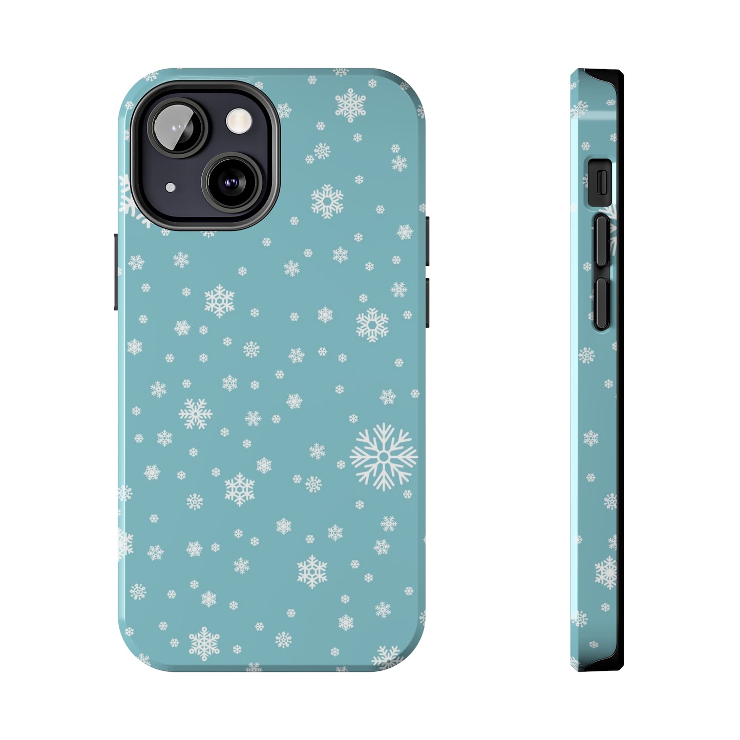 Christmas Snowflakes On Blue / iPhone Case