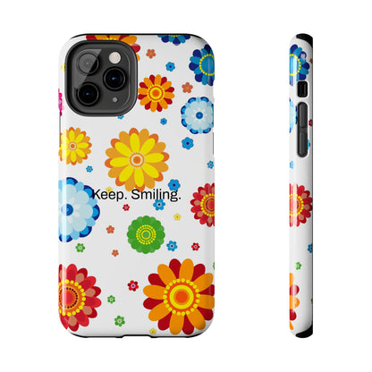 Keep. Smiling. / Dotted Flowers iPhone Cases