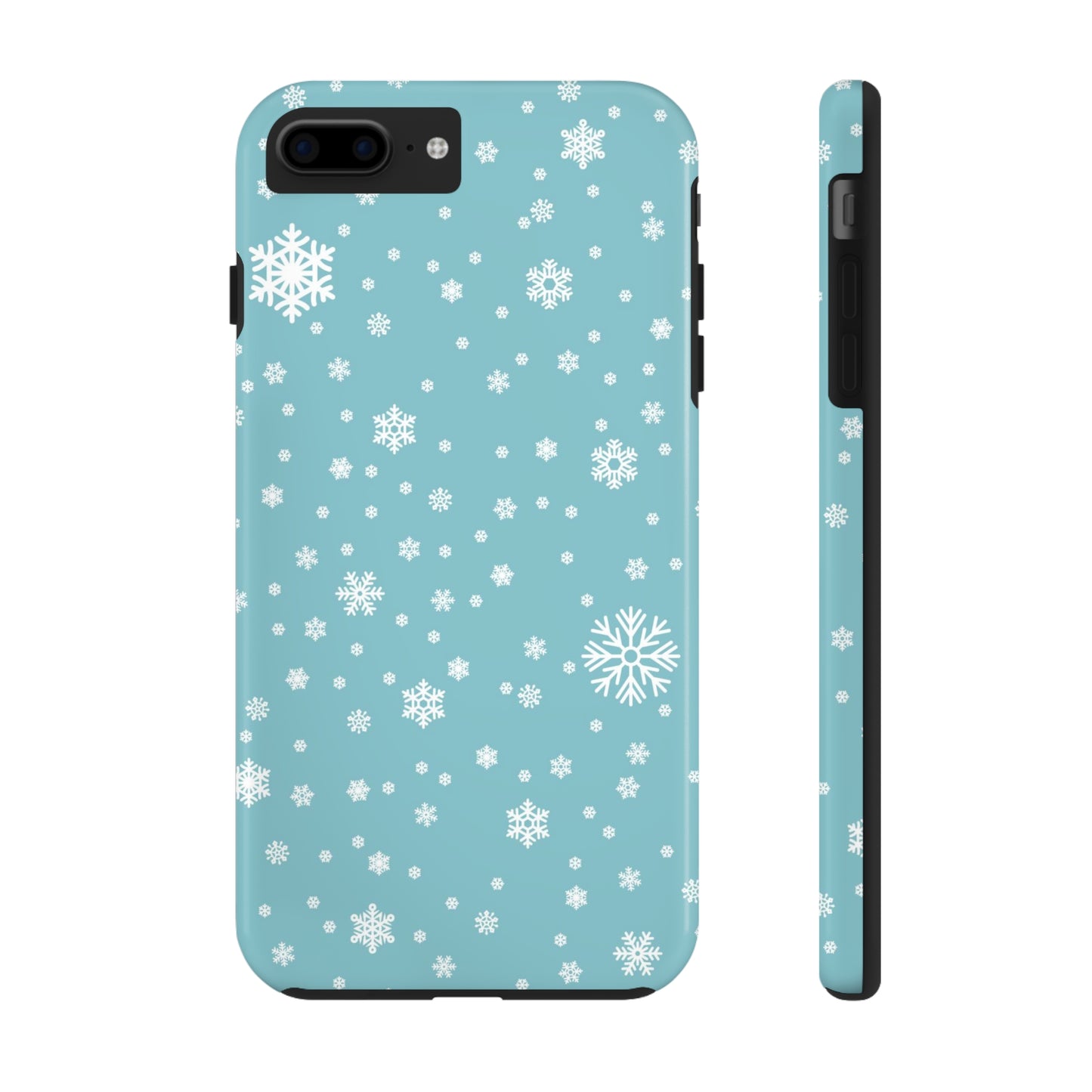 Christmas Snowflakes On Blue / iPhone Case