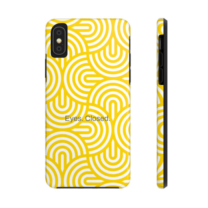 Eyes. Closed. / Yellow Geo iPhone Case