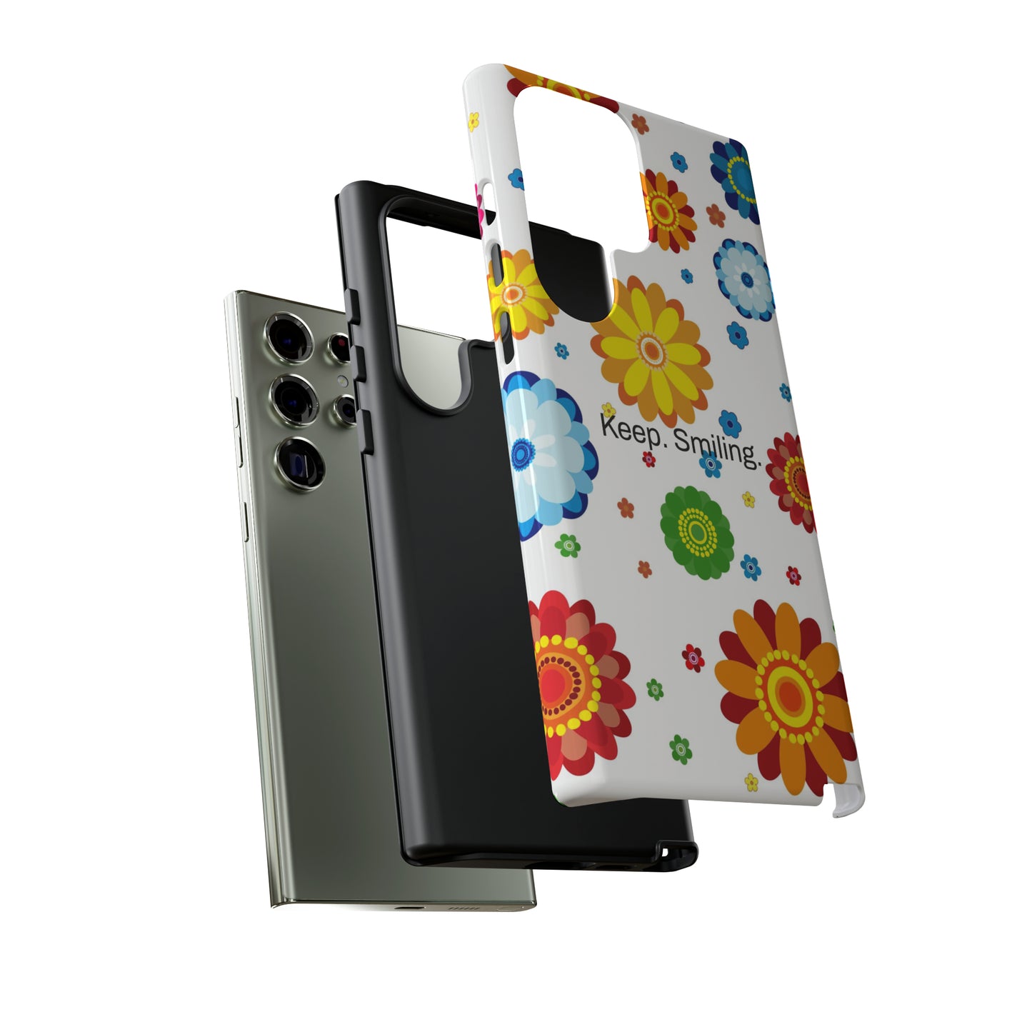 Keep. Smiling. / Dotted Flowers Samsung Case