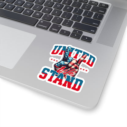 United We Stand | Divided We Fall | Patriotic Sticker | Peace Sticker | Red White And Blue Sticker | Hand Emoji