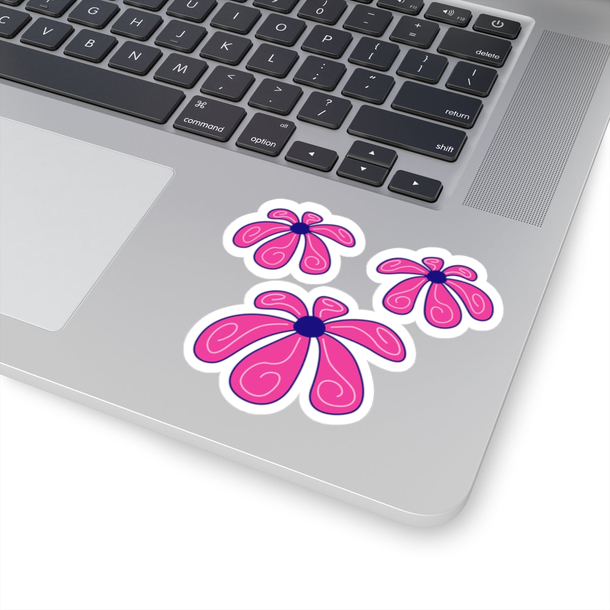 Cute Retro Pink Flower Sticker - Kiss-Cut Sticker (3)