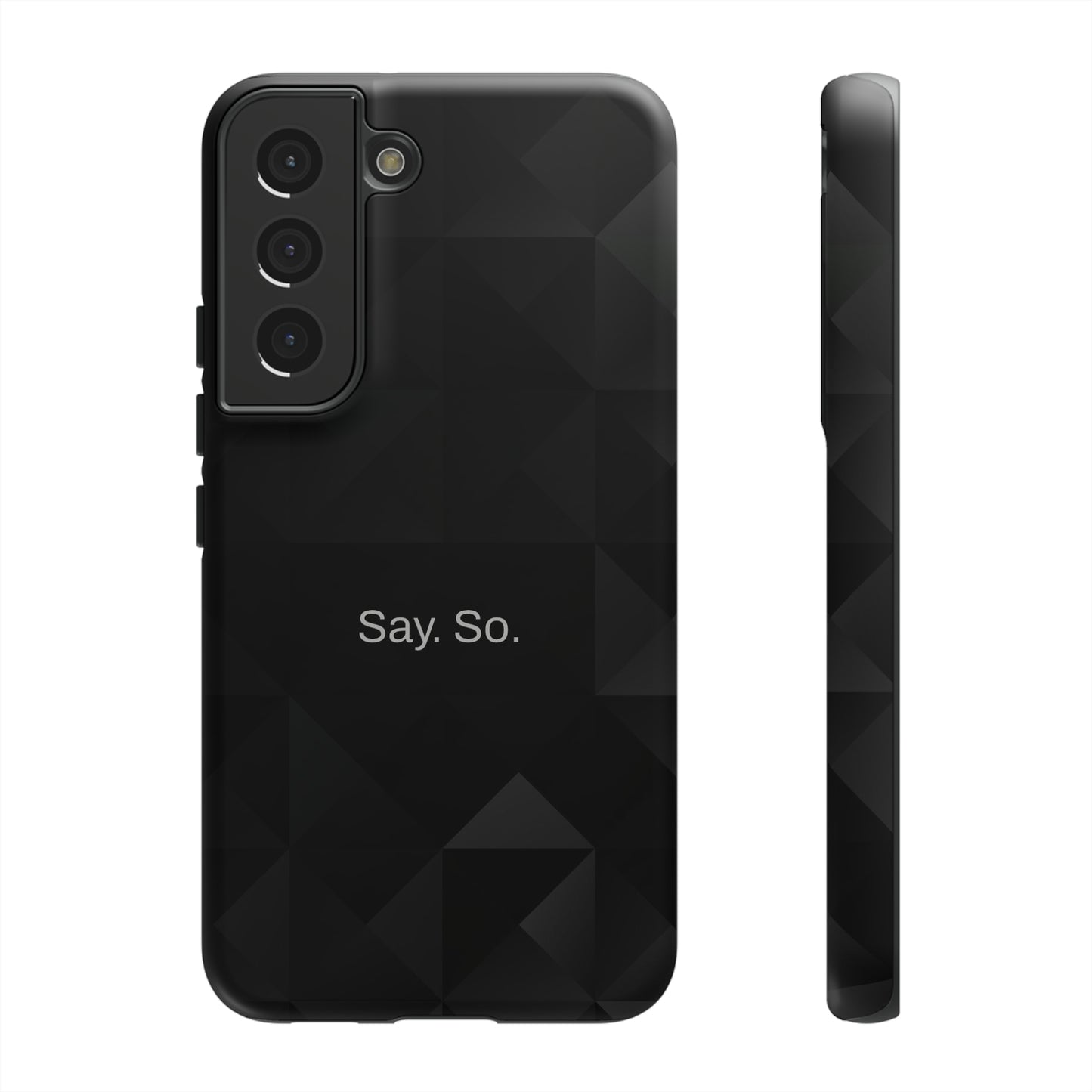 Say. So. / Black Grid Samsung Case