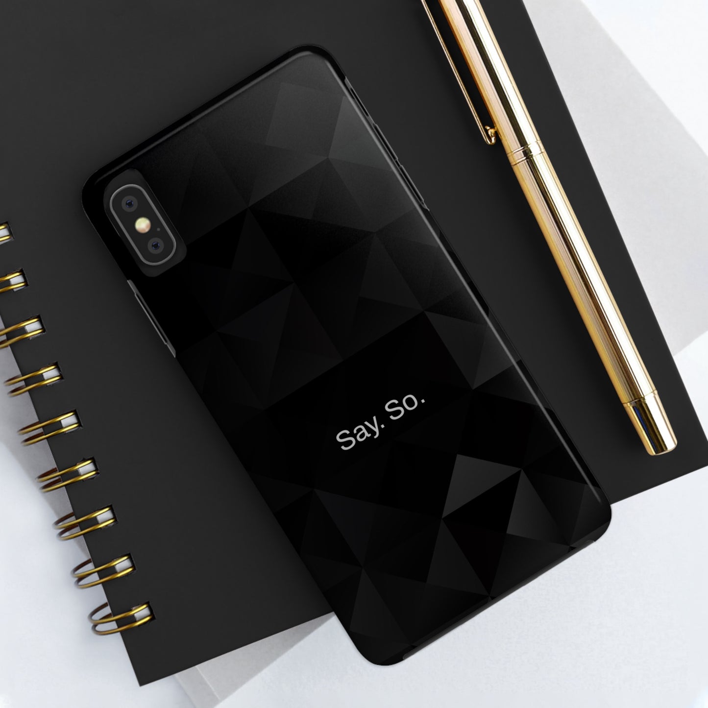 Say. So. / Black Grid iPhone Case