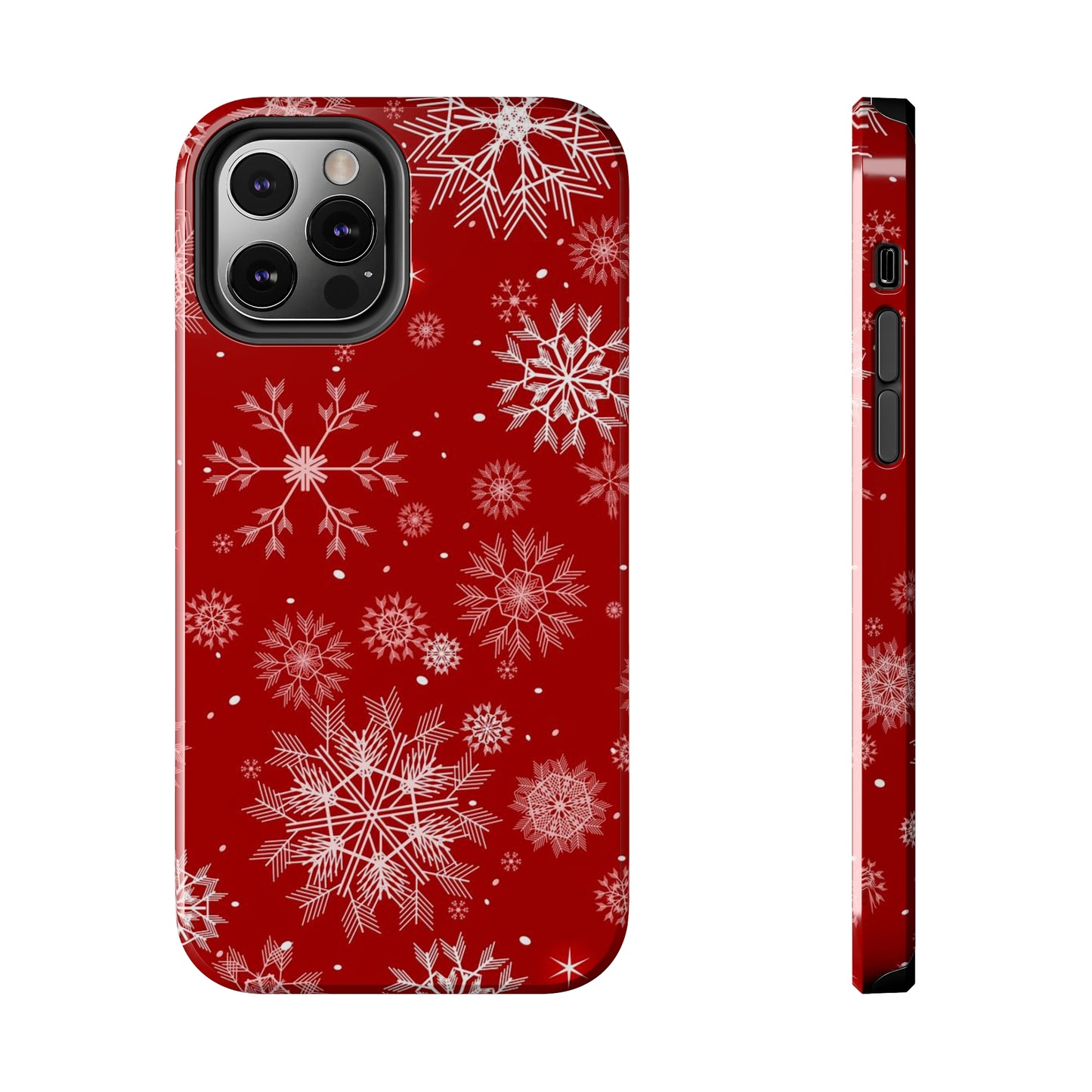 Christmas Snowflakes On Red / iPhone Case