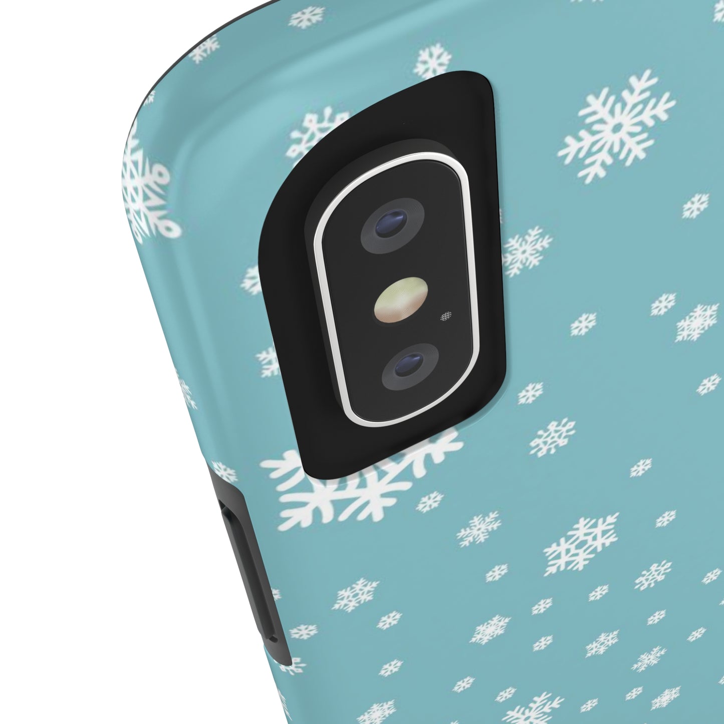 Christmas Snowflakes On Blue / iPhone Case