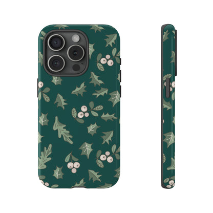 iPhone 15 Series Christmas Mistletoe & Holly / Tough Case