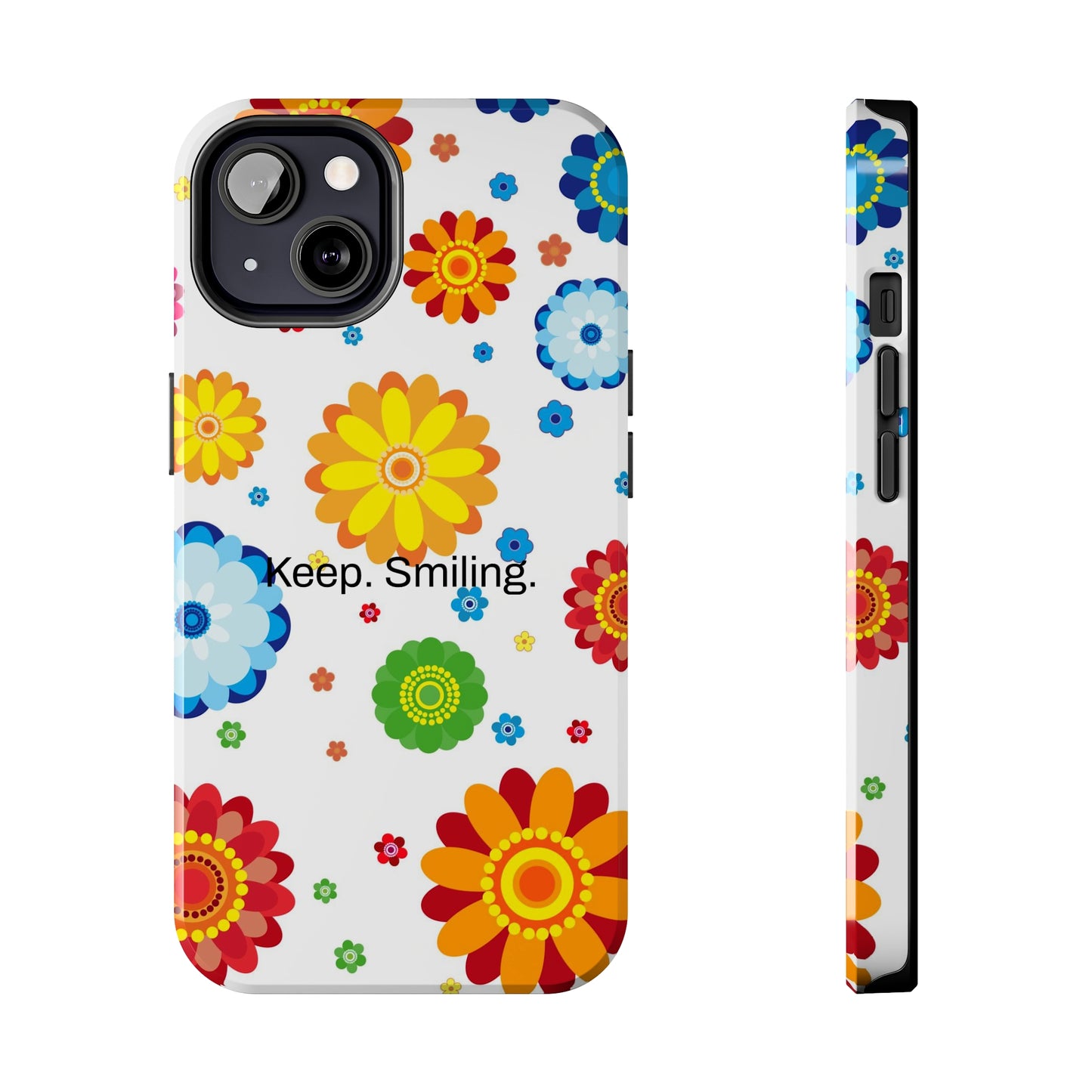 Keep. Smiling. / Dotted Flowers iPhone Cases