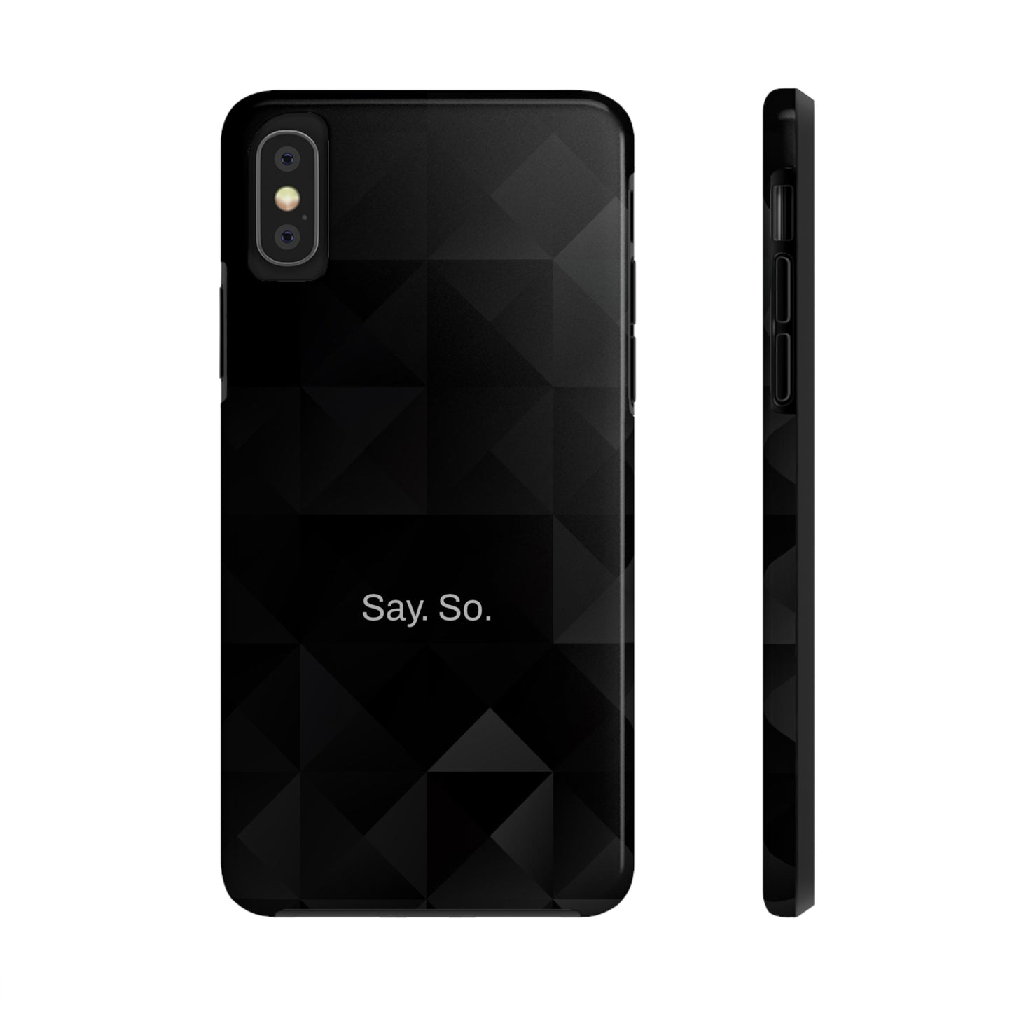 Say. So. / Black Grid iPhone Case