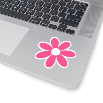 Cute Retro Pink Flower Sticker - Kiss-Cut Sticker (4)