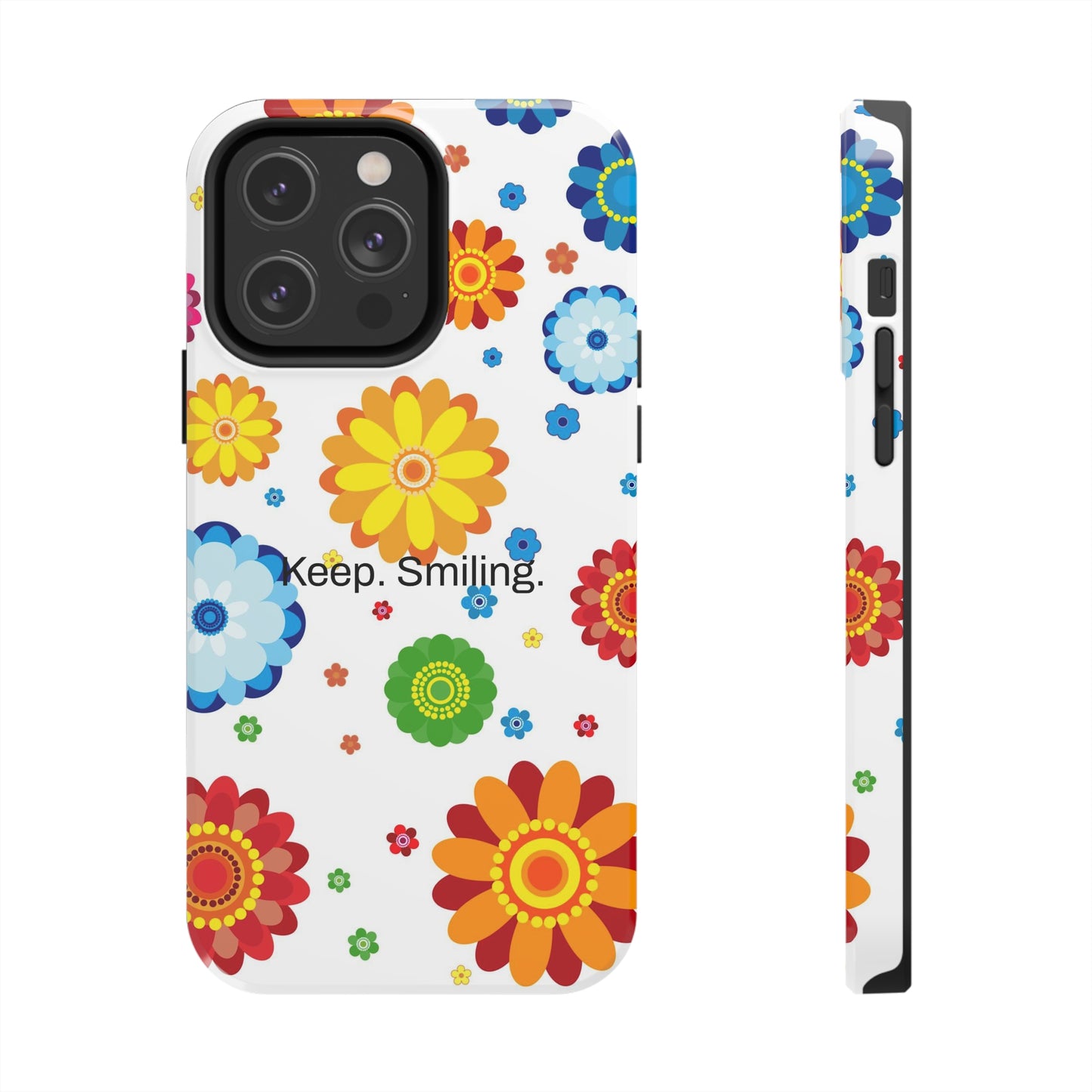 Keep. Smiling. / Dotted Flowers iPhone Cases