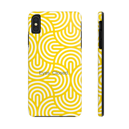 Eyes. Closed. / Yellow Geo iPhone Case