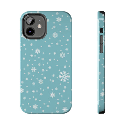 Christmas Snowflakes On Blue / iPhone Case