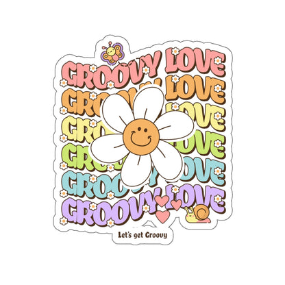Groovy Love Retro Sticker - Kiss-Cut Sticker