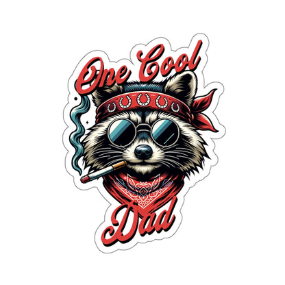 One Cool Dad Sticker | Father's Day Gift | Dad Gift | Hippie Dad Gift | Cool Dad Gift | Raccoon Sticker