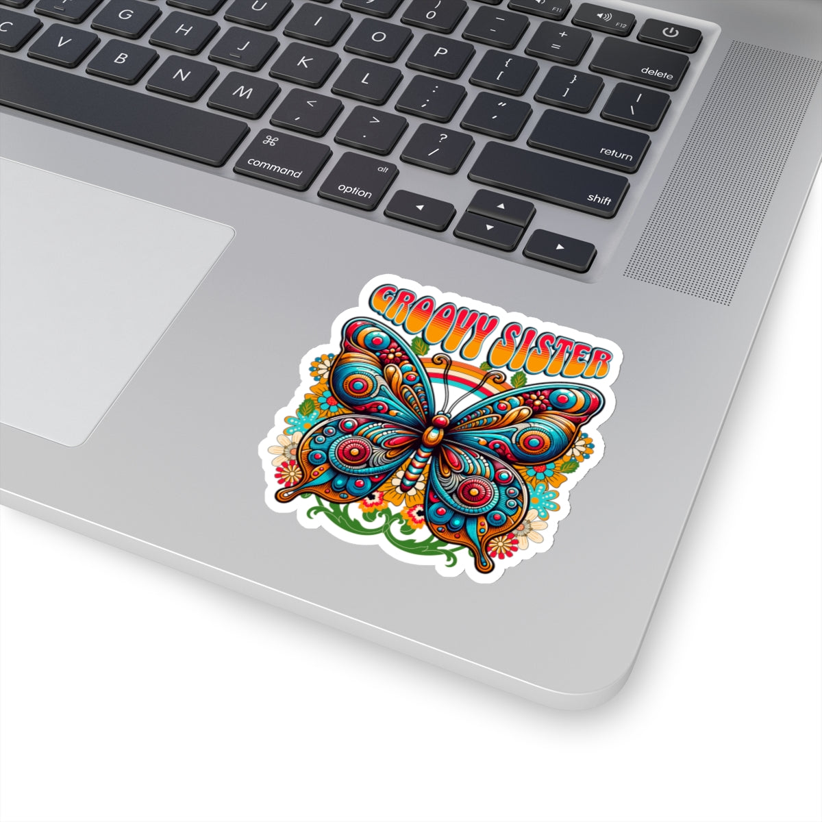 Custom Retro Name Sticker, Personalized Butterfly Sticker, Hippie Groovy Sticker, Custom Butterfly Sticker, Personalized Butterfly Sticker