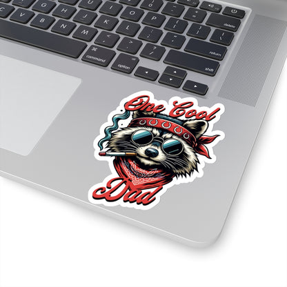 One Cool Dad Sticker | Father's Day Gift | Dad Gift | Hippie Dad Gift | Cool Dad Gift | Raccoon Sticker