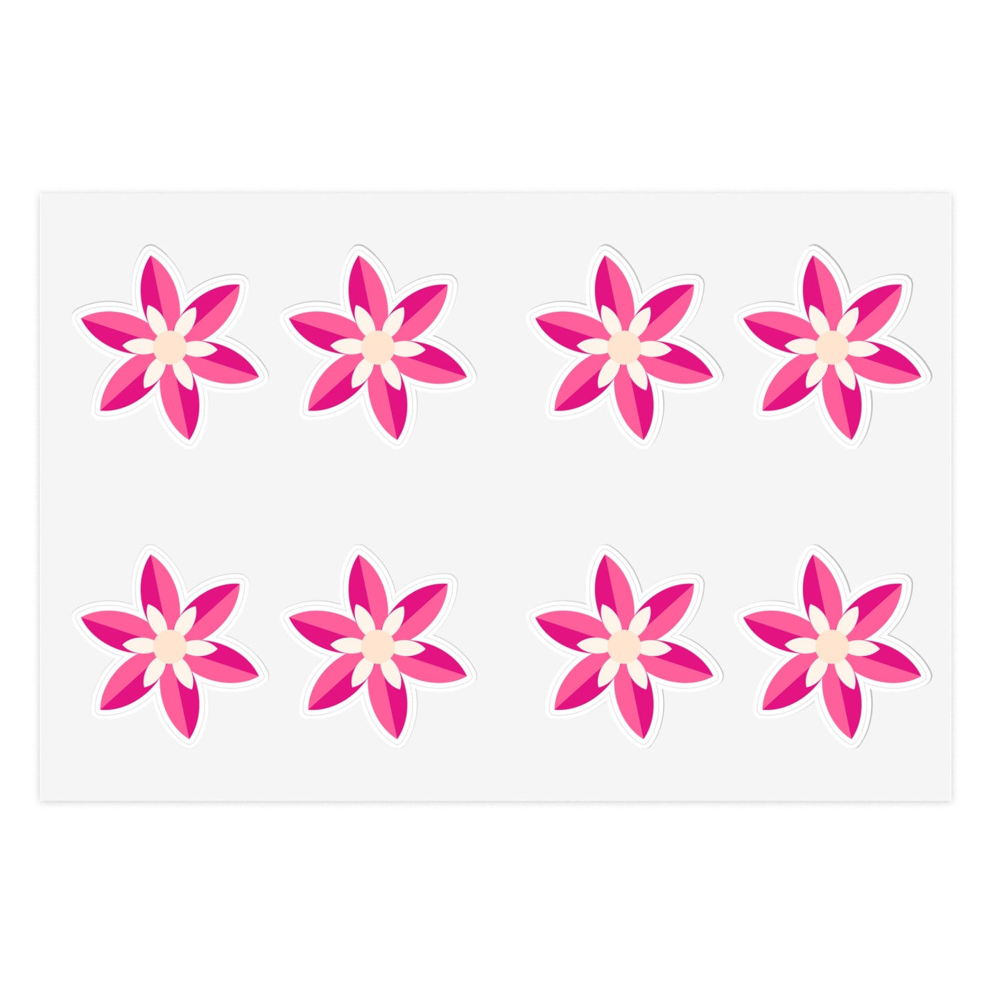 Cute Retro Pink Flower Stickers - Die Cut Sticker Sheet (8)