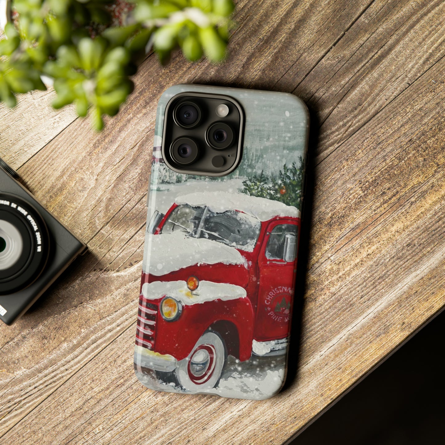 iPhone 15 Series Vintage Christmas Red Truck / Tough Case