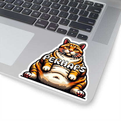 Funny Meme Sticker | Fat Cat Meme Sticker | Perhaps Sticker