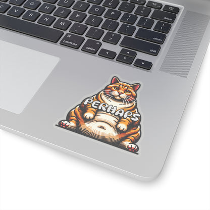 Funny Meme Sticker | Fat Cat Meme Sticker | Perhaps Sticker