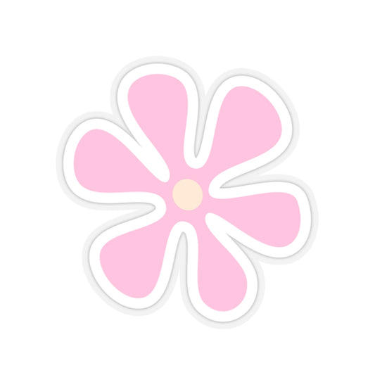 Cute Retro Pink Flower Sticker - Kiss-Cut Sticker (2)