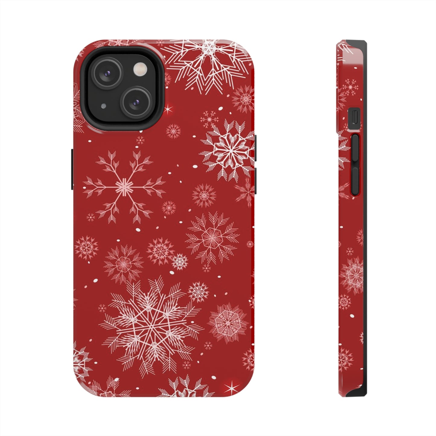 Christmas Snowflakes On Red / iPhone Case