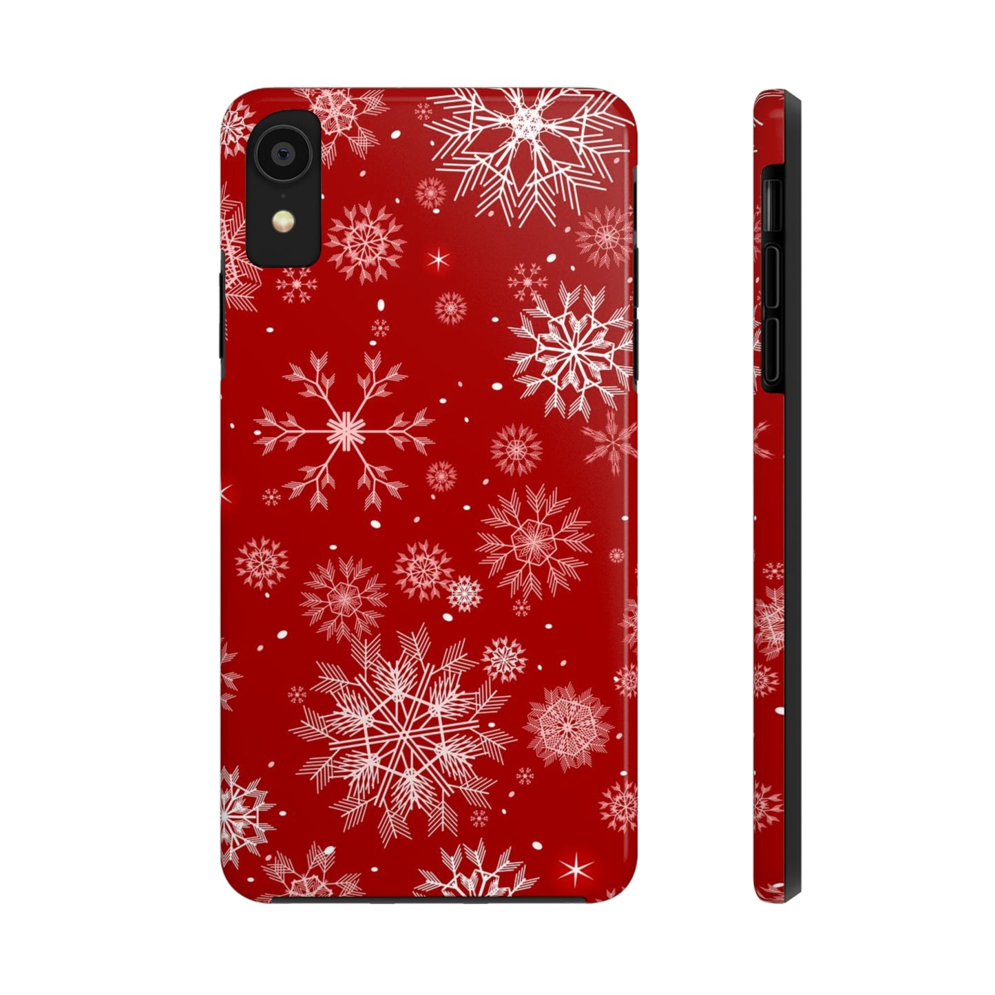 Christmas Snowflakes On Red / iPhone Case