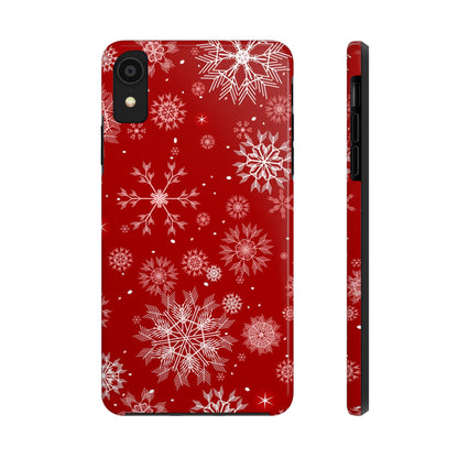 Christmas Snowflakes On Red / iPhone Case