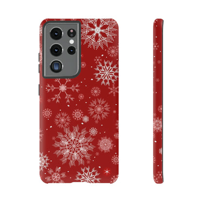 Christmas Snowflakes On Red / Samsung Case