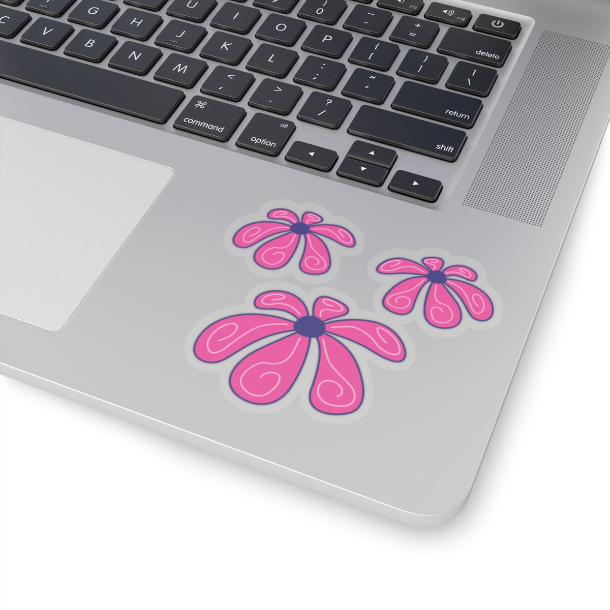 Cute Retro Pink Flower Sticker - Kiss-Cut Sticker (3)