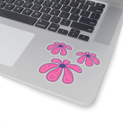 Cute Retro Pink Flower Sticker - Kiss-Cut Sticker (3)