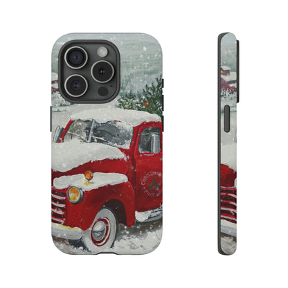 iPhone 15 Series Vintage Christmas Red Truck / Tough Case